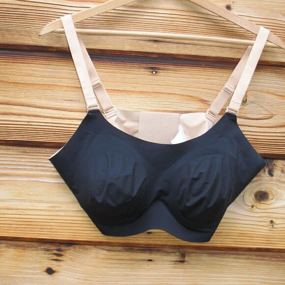 KNIX Evolution Wireless Reversible Lightly Padded Bra Black Nude - Picture 1 of 6